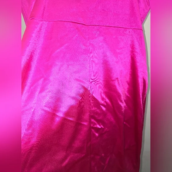Lulus Magenta Pink Satin Mini Dress,.Size Medium - Picture 7 of 11